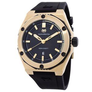 NWT Authentic Technomarine Coral Black Dial Men's Watch